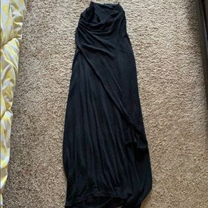 High neck stretchy black dress